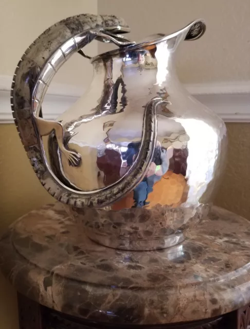 Vintage Emilia Castillo Mexico Silver Plated  Salamander Large Water Pitcher