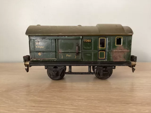 MARKLIN SPUR O (O GAUGE) 17260 pre war POST OFFICE VAN. Green / Grey.