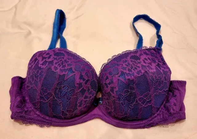 Brand New Ladies Ann Summers Bra 36C Purple Blue Womens Sexy Hot Lingerie