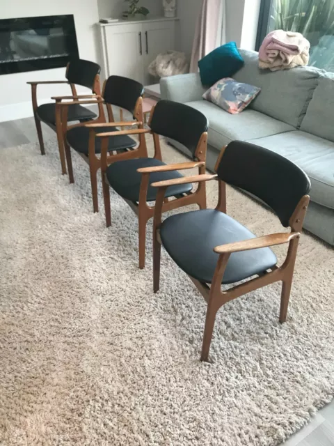 Set of 4 Danish teak chairs by Erik Buch 1960’s