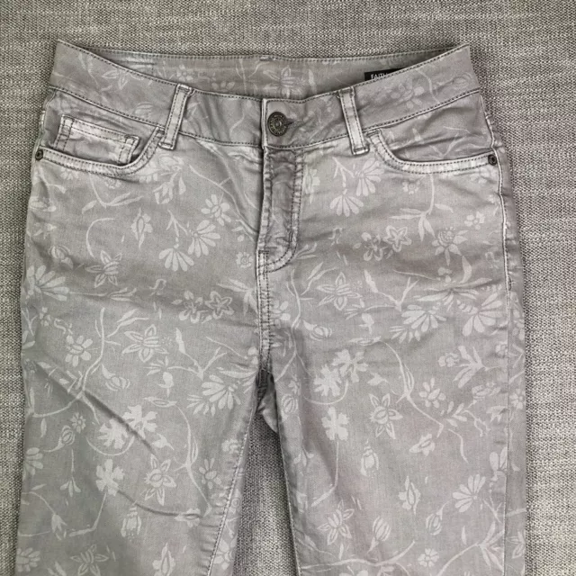 Buffalo David Bitton Jeans Womens 27 Gray Faith Skinny Mid Rise Stretch Floral