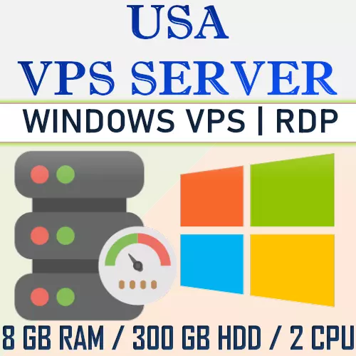 USA Windows VPS Server / RDP Server / Windows VPS Hosting - 8GB RAM + 300GB HDD