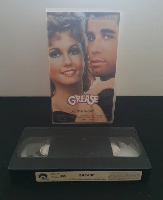 GREASE IS the word VHS Video Cassette Tape Movie Travolta Newton