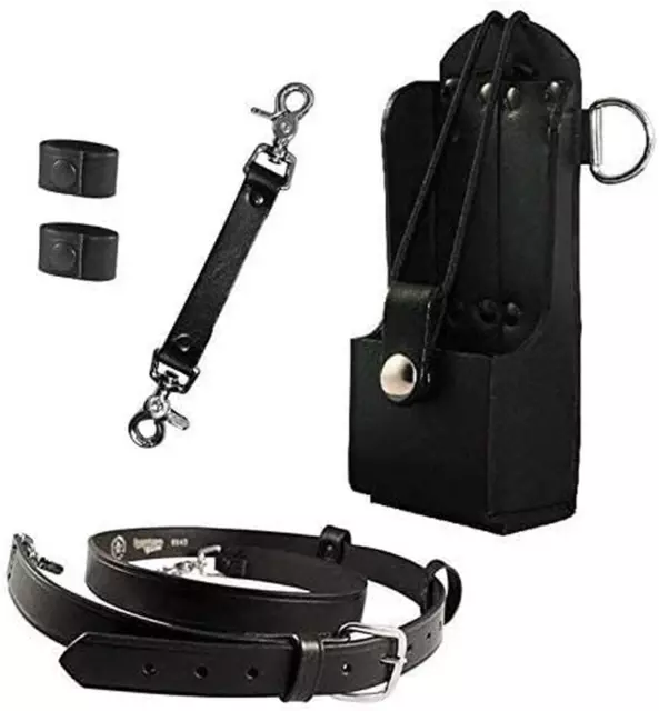 Boston Leather Bundle Three Items- Anti-Sway Strap for Radio Strap, Firefighter