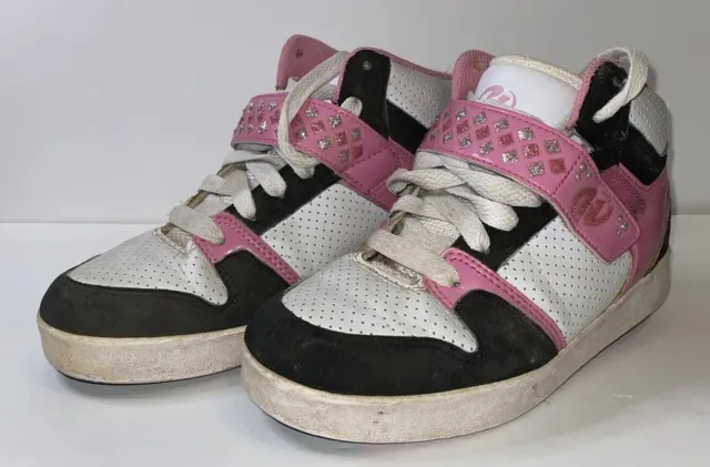 Heelys Skate Shoes Youth Girls Size 3 Pink Black Style 7482
