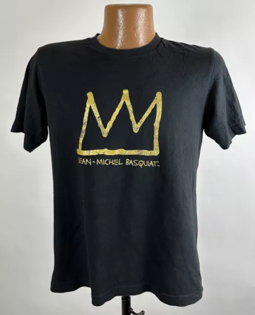 Uniqlo SPRZNY Jean-Michel Basquiat T-Shirt Small Black Pop Art Crown Cotton