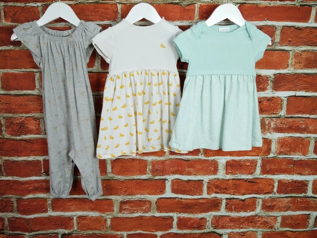Baby Girl Bundle Age 9-12 Months 100% Next T-Shirt Dress Romper One Piece 80Cm