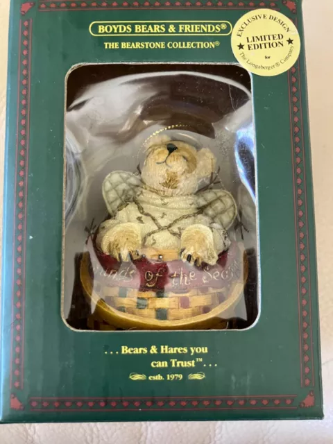 Boyds Bears Longaberger Baskets Melody Angel Christmas Ornament Limited Edition