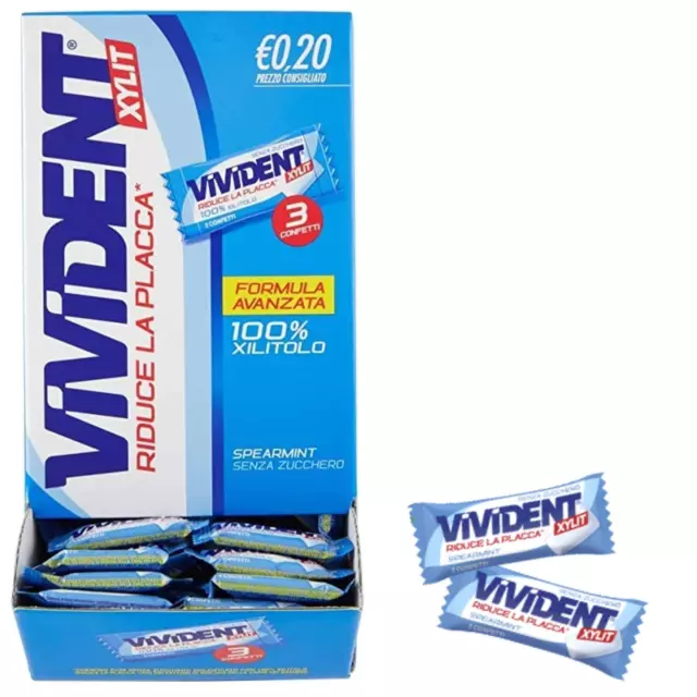 Monopezzo Vivident Xylit Blu Espositore Monopezzo Senza Zucchero Expo da 250 pz