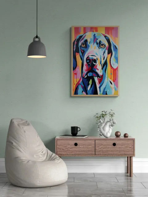 Great Dane Dog Painting poster Choose your Size 2