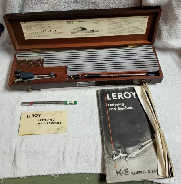 Vintage Drafting Lettering Set Leroy Drafting Kit, Complete