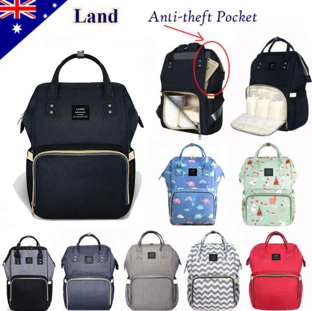 GENUINE LAND Large Multifunctional Baby Diaper Nappy Backpack Mummy Changing Bag