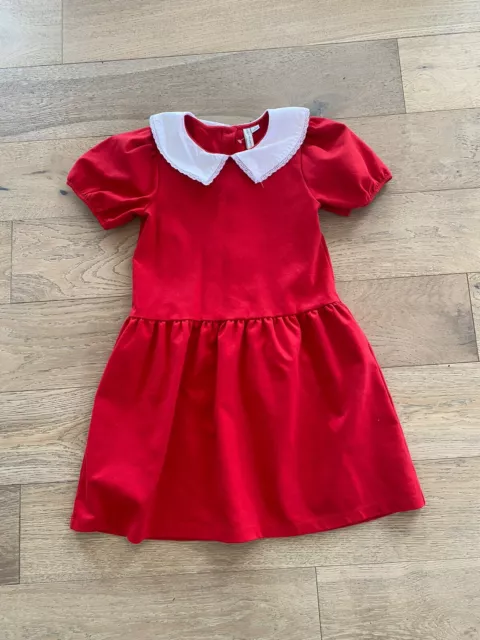 Janie and Jack Lace Collar Ponte Dress Cherry Red Size 10