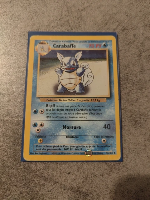 Carte Pokémon : Carabaffe 42/102 Edition 1 Set de Base Wizards Française