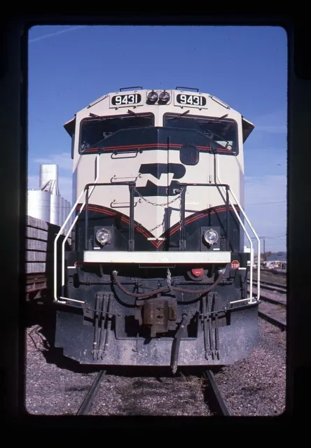 Original Railroad Slide BN Burlington Northern 9431 SD70MAC nose at Crawford, NE