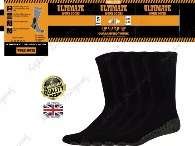 Mens Work Socks Workwear Padded Reinforced Cushion Sole Boot Socks UK 6-11