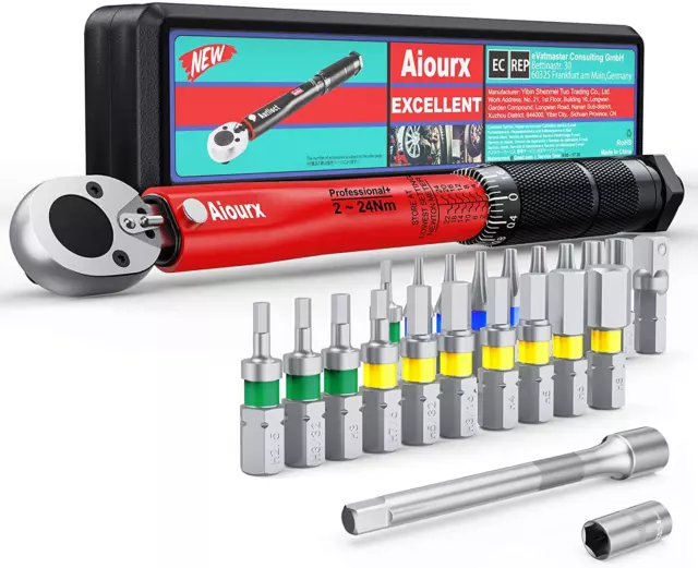1/4-Inch Drive Click Torque Wrench Set 20-200 In.-Lb. / 2.26-22.6 Nm 23 Pieces