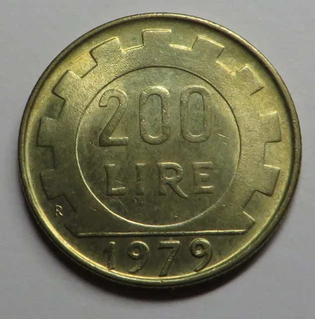 Italy 200 Lire 1979 R Aluminum-Bronze KM#105 UNC