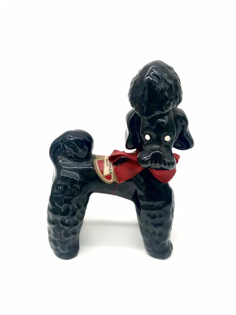 Rynbende cherry brandy Vintage Ceramic Black Poodle Dog Bottle kitsch retro 