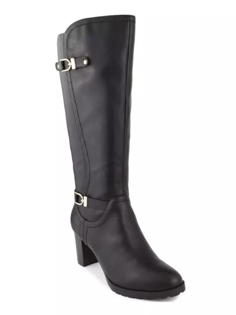 KAREN SCOTT Womens Black Almond Toe Block Heel Zip-Up Dress Boots 11