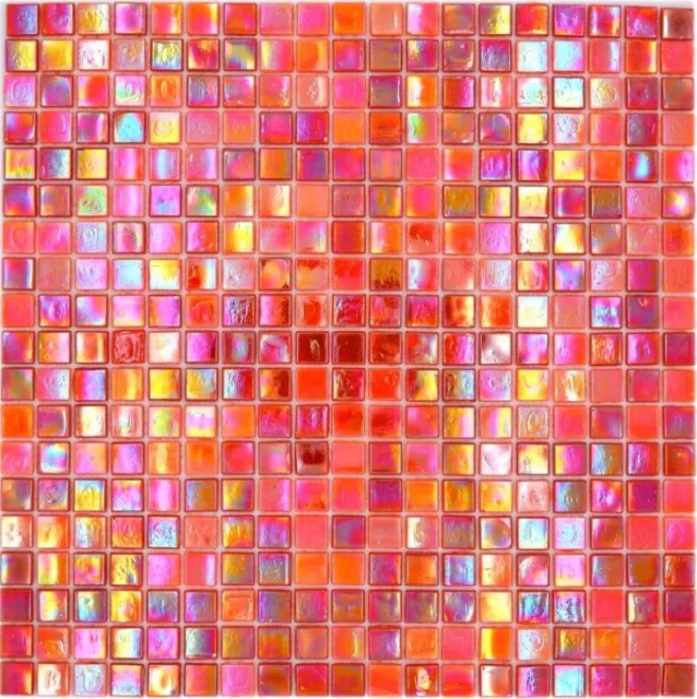 Piastrelle Mosaico Vetro Rosso da Parete Badfliese Duschrückwand Specchio