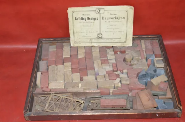 Vtg Richter's Building Designs 3H Anchor Stone Blocks Metal Construction Germany