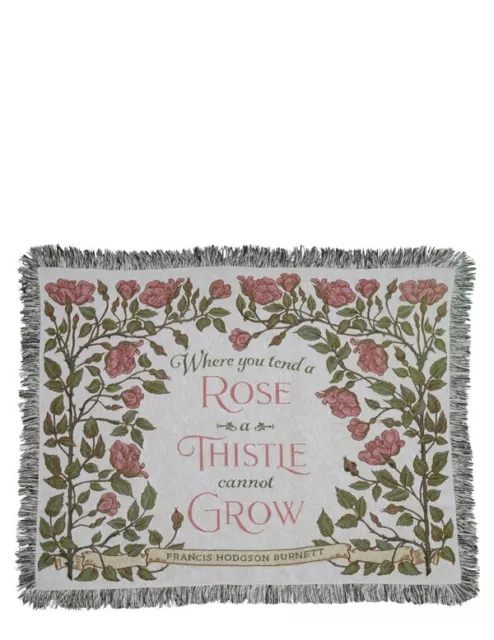 Victorian Trading Co Where You Tend a Rose Tapestry Throw Blanket 39a