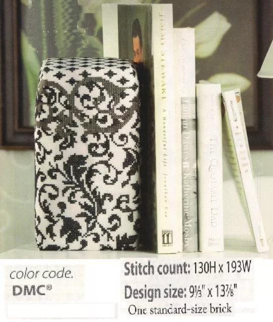 Black And White Bookend Cross Stitch   Pattern Only       Yd   Qep