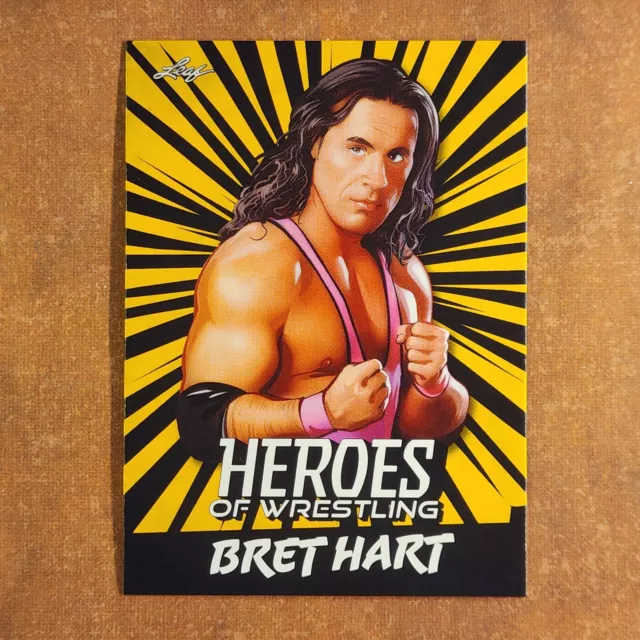 30529 . 2023 leaf heroes of wrestling b1 bret hart YELLOW 5.28