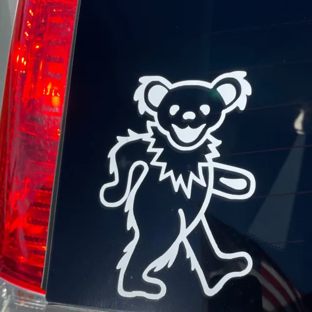 Vinyl Sticker Grateful Dead Dancing Bear Decal Window White Color 4”x6” Car RV