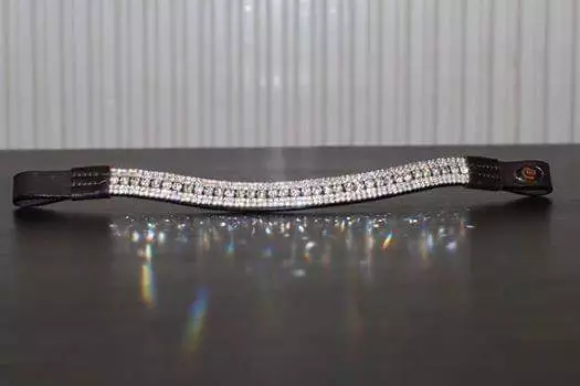New Sparkly Curve shape Browband ideal for dressage showing Bridle Clear Crystal
