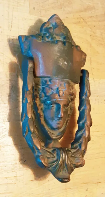 Collections Ancien Heurtoir De Porte En Bronze Tete De Femme Antique