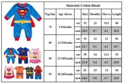 Baby Boys Girl Superhero Costume Halloween Outfit Kids Romper Superman Spiderman 3