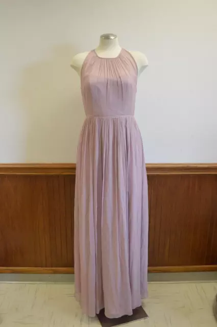 J Crew Megan Long Dress in Silk Chiffon 12P Dusty Thistle cocktail formal petite