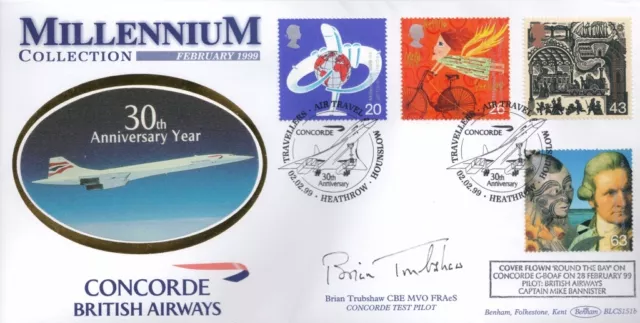 Brian Trubshaw Flown & Signed Concorde Postal Cover 2  Uacc & Aftal Rd