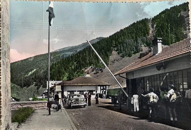Cartolina Passo del Brennero Bolzano Dogana Italiana Confine di Stato viaggiata