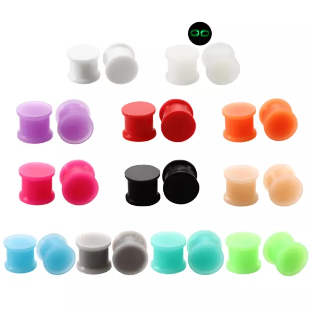 Full Silicone Ear Plug Rigid Flesh Tunnel Stretcher Tunnels Expander 3-25mm