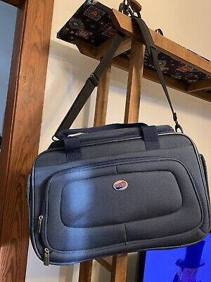 Blue American Tourister Carry On Luggage Travel Vtg Shoulder Overnight Bag