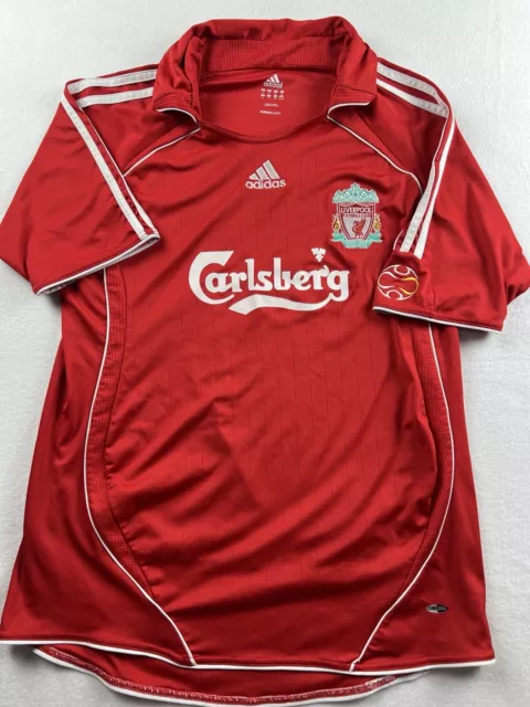 Camiseta deportiva roja de fútbol Adidas Carlsberg talla XL Liverpool 2008