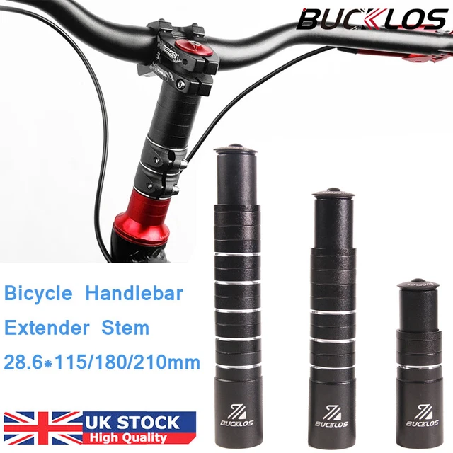 Adjustable Mountain Bike Stem Riser Extender, 115/180/210mm, 1 1/8" Steerer, Matte Black
