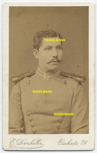 Sachsen Oschatz CDV Portrait Foto Ulan Offizier Reiterei Kavallerie Epauletten