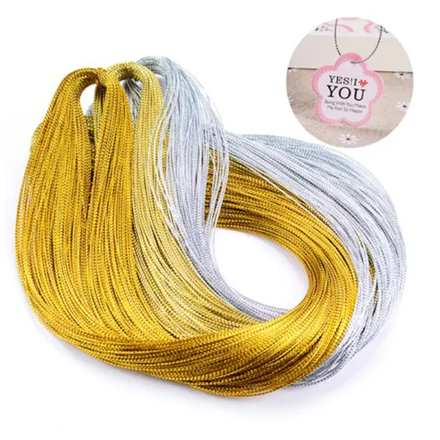100m Rope Gold Silver Cord Gift Packaging String Metallic Jewelry Thread Cor-P2