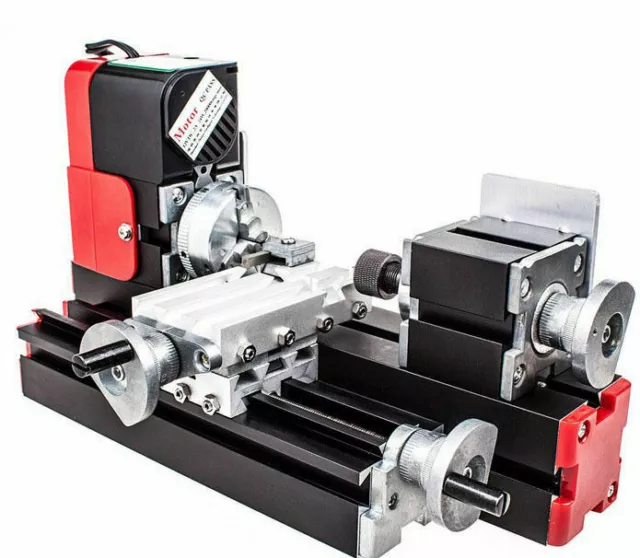 DIY Tool Wood Lathe Woodworking Motorized Motor Mini Metal Lathe Machine