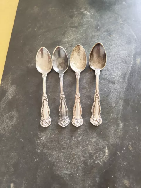 4 Vintage Wm Rogers And Sons AA EPNS Teaspoons