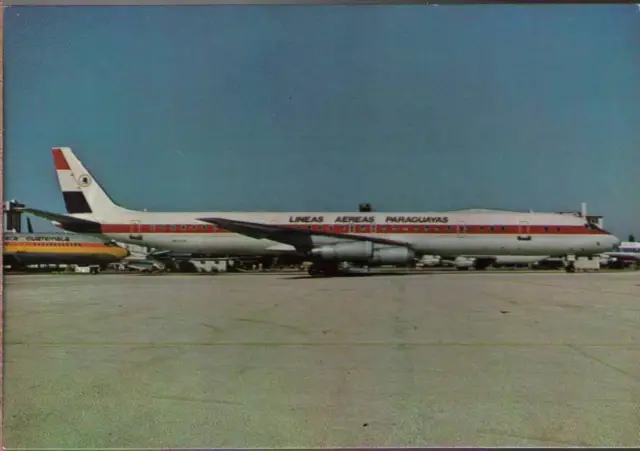 (w8s) Airplane Postcard: Lineas Aereas Paraguayas, Douglas DC-8-63