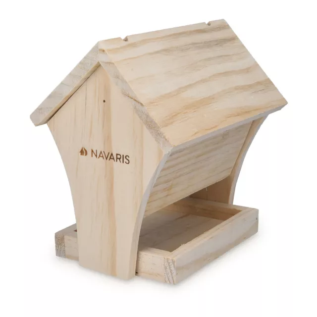 Navaris casa de madera para pájaros - Nido para colgar con comedero