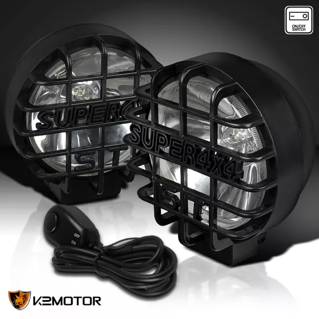 Super 4X4 Offroad SUV RV Black Round 6" Fog Light+Wiring+Bulbs+Switch