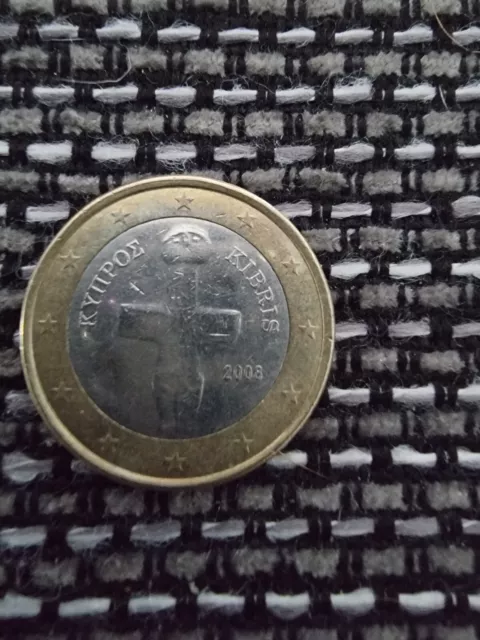 1 Euro Münze, Euromünze Zypern, Kibris Kursmünze von 2008