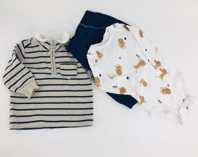 Just One You Carter's 3 PC Outfit/Set Half-Zip Bodysuit Pants Lion Multi Size 6M