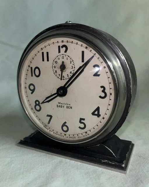 Antique Black Westclox Baby Ben Style 4 (1934-39) Alarm Clock-Working 2